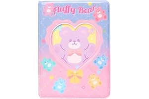 RUNRAYAY Mini Álbum de Fotos de 3 pulgada, Portafotos Hueco Corazón Púrpura, Carpeta de Tarjetas Fotográficas Kpop para Cámara Fujifilm Instax, 40 bolsillos
