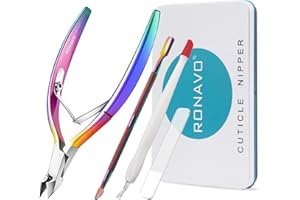 Cuticle Cutter for Nail Cuticle Remover,Cuticle Pusher Tool and Cuticle Nipper Set,Cuticle Nippers Professional,Cuticle Scissors/Cuticle Trimmer/Cuticle Clippers/Cuticle Cutters/Cuticle Kit by RONAVO