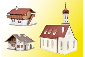 Vollmer 42080 Alpenländisches Set besteht aus Kirche und 2 Häusern