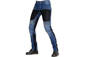 LIXIYU Motorcycle Jeans Mens Kevlar Waterproof Rmoured Motorbike Trousers Protective Lining Biker Cargo Reinforced Padded Armour Jean Trouser Pant Blue- M=33.5”(85cm Waist)