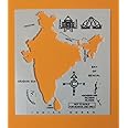 FIRST CLICK Plastic India Map White Stencil Inner Line Pack of 1 Piece Outside Dimensions 15 x 13.4 cm