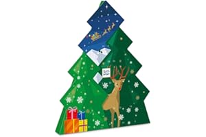 ‎RITTER SPORT Ritter Sport Schokowürfel Adventskalender (208 g), Weihnachtskalender zum Aufhängen, 26 Schokoladen-Würfel, 7 leckere Sorten, in Tannenform