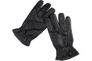 RJM Accessories Men's Quality 100% Genuine Leather Fleece lined Gloves