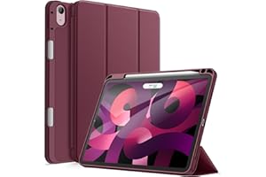 ‎JETECH JETech Etui dla iPad Air 11 Cala M3/M2 (2025/2024), iPad Air 5/4 (10,9 Cala, Model 2022/2020, 5/4) z Uchwytem na Długopis, Szczupły Pokrowiec na Tablet z Miękki Tył z TPU (Wino)