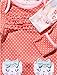 M&Co Baby Girls Long Sleeve Flower Cat And Spot Print Frill And Bow Detail Cotton Sleepsuits - 2 Pack Coral 0/3 Mnths