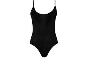 FASHION 7STAR Womens Strappy Sleeveless Ladies Camisole Vest Bodysuit Leotard Top Dance Ballet Gymnastic Leotard Sexy Top UK 8-14