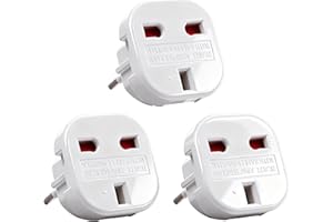 Powice 3-biegunowa wtyczka UK na 2-biegunowy adapter UE, biały