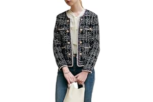 YAOTT Moda Donna Giacca In Tweed Cappotto A Maniche Lunghe Elegante Vintage Alta Qualità Cappotto Doppiopetto Semplicità Confortevole Top Chic