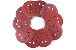 80PCS Sanding Discs Pads, Invool Hook and Loop 8-Holes Sandpaper 40 60 80 100 120 150 180 240 320 400 Grits Assorted for Random Orbital Sander (125mm)