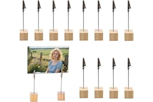 BOULESENM 12 Pièces Porte Cartes de Table, Porte Photos, Supports Photo, Supports Photo avec Clips pour la Décoration de la Maison, Bureau, Décoration de la Maison, Fête, Supports de Cartes