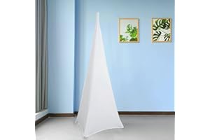 Trimming Shop Lot de 2 housses extensibles pour support de DJ - Triple face - Pour anniversaire, mariage, réception, banquet, fête, événements spéciaux, blanc