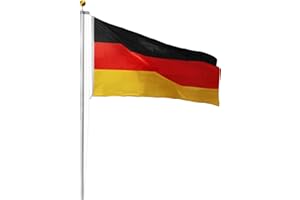 ‎NORMANI normani Aluminium Fahnenmast 6,20-6,80-7,50-8,00 oder 9,00 m Höhe inkl. Deutschlandfahne
