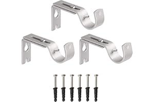 Ruesious Set de 3 Soportes Ajustables de Pared,Ajustable Barra de Cortina Soportes