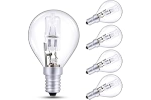 Morotty E14 28W Golf Ball Bulbs Dimmable Warm White 2700K, G45 Globe SES E14 Small Screw Light Bulb, 340LM AC 220-240V for Ceiling Fans Chandelier, 5 Pack