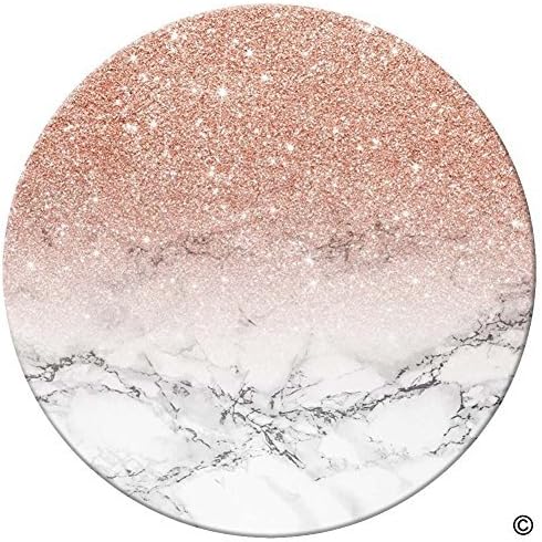 Multi-Function Mounts and Stands, Expanding Stand Grip Pop Mount Socket for Smartphones, iPhone and Tablets-Pink Glitter White Marble