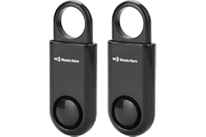 MOSAIC ALARM 2 Pack Personal Safety Alarm 130db User-Replaceable Battery SOS Emergency Loud Sound Siren Keychain Alert for Women, College Students, Children, Night Runner, Hiking, Camp, Bear Alarm. Black