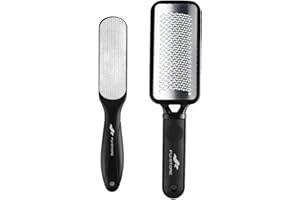 FU STORE Foot Files Callus Remover, 2 Pcs Stainless Steel Foot Rasp and Dual Sided Foot File Professional Pedicure Tools Premium Foot Scrubber