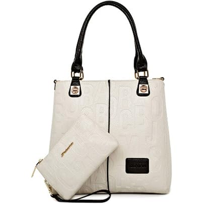 DIRRONA Borsa Donna a Tracolla Casuale da Viaggio Messaggero con Texture a Forma di V Shopper Quotidiano con Ciondolo in Metallo Fulvo Nero