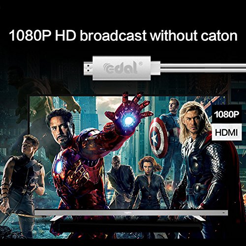 Lightning to HDMI Adapter Kabel, Kasit Lightning Digital AV auf HDMI 1080P Kabel für für iPhone 7 7 plus 6s 6s plus 6 6 plus 5 5c 5s SE, iPad Luft / Mini / Pro, Samaung (Plug & Play) – Weißer - 3