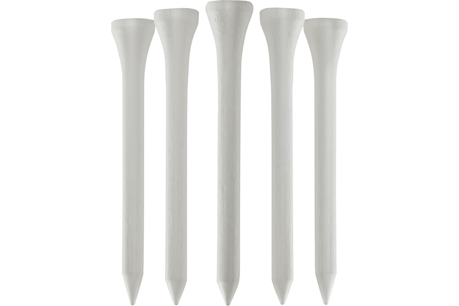 TH Golf 70mm 2 3/4" Premium White Bamboo Golf Tees Sustainable Eco Friendly Pack of 100