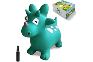 HotMax Bouncy Horse, Inflatable Bouncy Animals Hopper for Toddlers, Ride on Jumping Toys for kids, Girl or Boy Birthday Gift (triceratops)