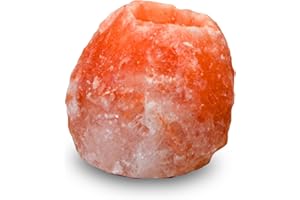 ZEN LIGHT Zen'Light - Portacandele in cristallo di sale himalayano, 500 g, cristallo di sale dell'Himalaya naturale, intagliato a mano, porta candele in materiale naturale di qualità, forma