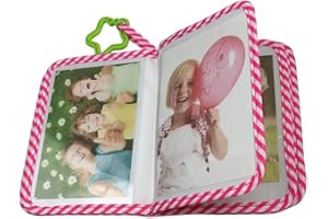 SOUIWUZI Album photo bébé, album de photos en tissu doux premier album photo Gift For Babies 4 x 6 pouces photos, peut détenir 17 photos, décor pour de la chambre