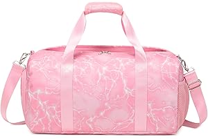 SOMBLG Sac de Sport Garçons Hommes Enfant Voyage Sac de Nuit Main Sac de Travel Sport Bag avec Compartiment à Chaussures et Poche Humide (4-Rose)