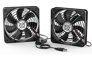 ELUTENG 2 in 1 USB Lüfter 140mm 5V, Doppel USB PC Ventilator USB Computer PC Lüfter 140mm Gehäuselüfter mit 3 Einstellbare Geschwindigkeiten für PS4/Laptop/TV Box/AV Schrank/Router