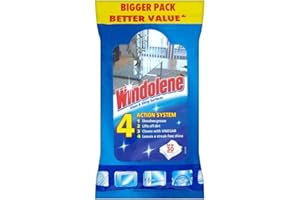 Windolene Glass & Shiny Surfaces Diamond Shine, 60 Wipes (2 packs x 30), Streak-Free Cleaning for Windows, Window cleaner & Glass cleaner