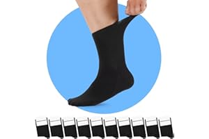 Mowenti 10 Paar Diabetikersocken Herren Damen Ohne Gummibund Baumwolle Diabetiker Socken Komfortbund Extra Weit