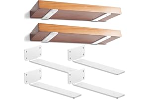 YFCVIP 4 Piezas Escuadras para Estanterias, Soporte Baldas Industrial, L soporte baldas pared con Tornillos | Capacidad de Carga 70 kg (Blanco, 30cm)