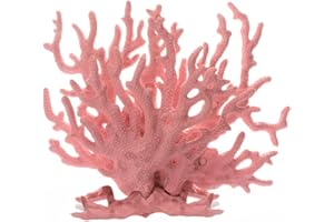 Hapihom Piante artificiali per acquario, simulazione ornamento in silicone artificiale corallo albero mare acquario acquario decorazione paesaggistica rosa