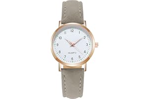 AOOSU Montre Femme, Lumineux Montre à Quartz Analogique pour Femme, Montres à la Mode Femmes Montres élégante avec Bracelet en Cuir Brossé pour Femmes