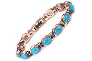 YINOX Kupfer-Magnetarmband, große Türkis-Stein-Armbänder, magnetisches Kupferarmband für Schwester, Ehefrau, Mutter, Geschenk für Damen