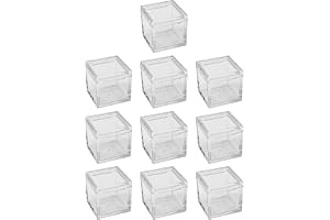 Waoclowr 10 stycken akrylboxbrickor för 0,39 10 mm elementkuber, transparent fodral, periodiska systemhållare för elementsamlingar, lätt att använda