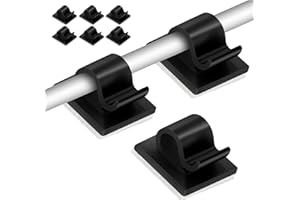 Radsocken 100PCS Cable Clips,Black Adhesive Cable Holder Clips,Wall Wire Clips for Cable Management,Strong Cord Clips,Wire Holders for Wall,Under Desk,Christmas Lights,Car,Outdoors Fairy Light
