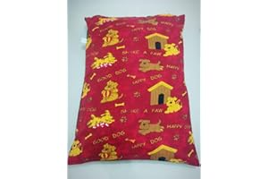 Comfy Nights Large/Extra Large Pet Dog Bed Zipped Removable & Washable Cushion Cover Only Or Cover with Cushion (Large (Cover Only), Shake A Paw Red)