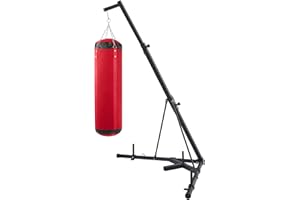 ZELUS Heavy Duty Punching Bag Stand, Height Adjustable Boxing Bag Stand with Canvas Sandbag&100 kg Capacity, Free Standing Heavy Bag Stand with Weighted Base for Home Gym (without Sand)