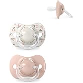 Suavinex, Pack of 2 Pacifiers for Babies 0/6 Months and Newborns, with Silicone Physiological Teat SX Pro Symmetrical, Flat a