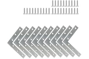 KINDOYO Staffe Angolari in Acciaio Inox - Angolo Retto Angolari Staffe Squadrette Angolare a L con Viti per Mensola di Legno Tavolo Sedia Letti Armadi, 5/10 Pezzi, 150 * 150mm