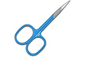 2EASY - Forbici professionali per unghie in Acciaio Inox con estremità curva - ideale per le unghie di mani e piedi, peli superflui e cuticole - estremità ricurva - forbicine extra affilate (Azzurro)