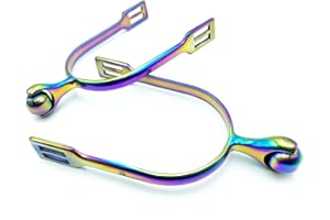 Royalian Equestrian Cowboy Boot Soft Ball Stainless Steel Spur Humane Soft Touch Floral Smooth Roller Western Rust Free Un-Crooked Eperon (Multicolor)