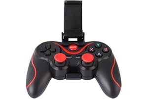 Amazingdeal365 Android Game Controller,Wireless Bluetooth Gamepad Gaming Controller Joystick with Adjustable Bracket Holder for Android Smartphone Tablets/PC Smart TVs/TV boxes (Black)