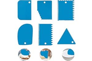 LAEEYIN Lot de 6 grattoirs à pâte - En plastique - En silicone - Pour pizza, pâtisseries, pâtisseries, pain, gâteaux, accessoires de cuisson