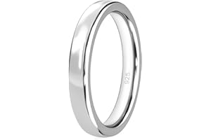 TJC Silver Court Wedding Band Ring for Women - 4mm Width | Available Sizes J-V | 925 Sterling Silver Band Ring with Platinum & Gold Plated | Ladies Silver Rings, Promise Rings for Women with Box