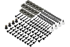 NICECNC Black 177PCS Aluminum Fairing Screws Set Windscreen Fairing Screws Compatible with Honda Yamaha Suzuki Aprilia Ducati Triumph,Kawasaki Ninja 650R 1000 Z750 Z1000 ZZR600