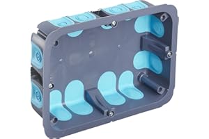 DEBFLEX Boite de derivation electrique, boite derivation, Boite de derivation etanche exterieur, Boite De Derivation Encastree Stop Air 170 x 110 x 40 + Couvercle, 718867 Gris/Bleu/Blanc