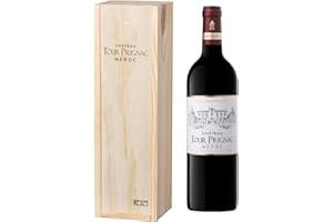 CASTEL CHATEAUX GRANDS CRUS Geschenkset Holzkiste - Château Tour Prignac - AOP Medoc - Cru Bourgeois - Rotwein - 75cl