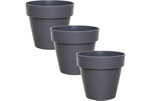 idea-station macetas plastico 3 x 14 cm - Antracita - maceteros Decorativos Interior - jardineras Exterior